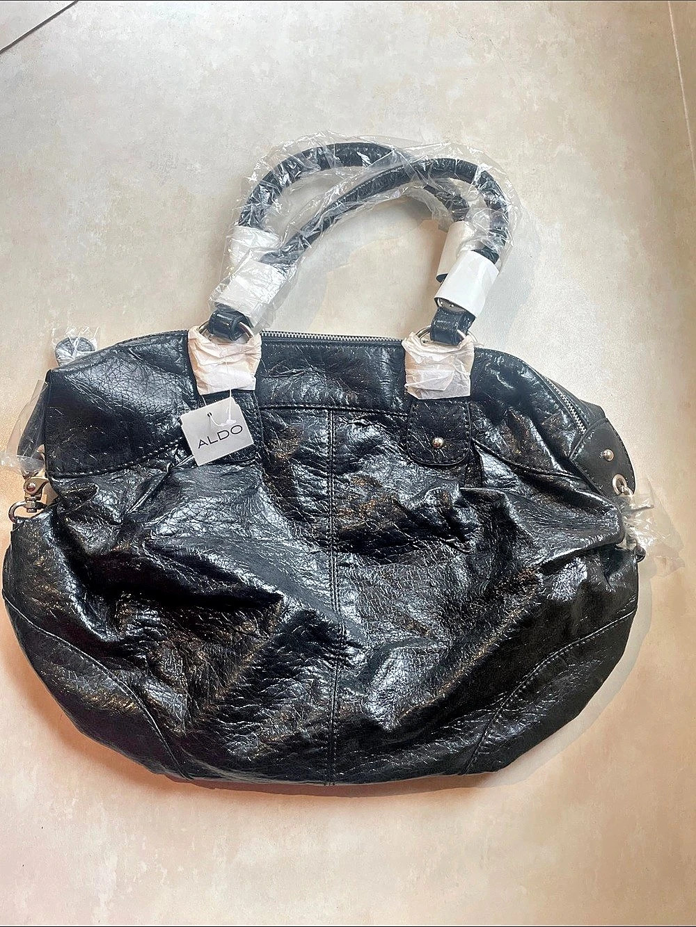 ALDO Floral Black & Pink Shoulder Bag